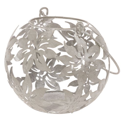 Windlicht Metall Hängedeko Deko Laterne Grau Ø14cm H13cm | Floristik21.de