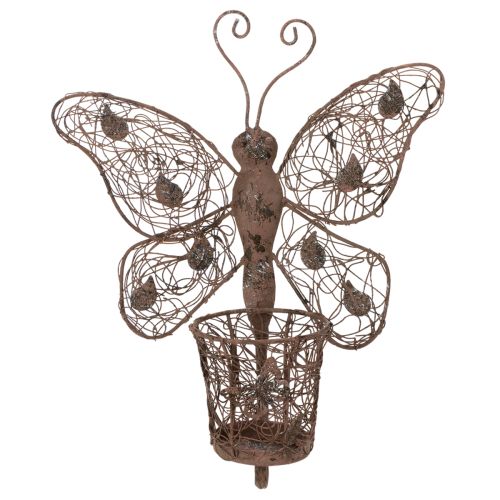 Windlicht Metall Wanddeko Schmetterling Rost Deko 36,5cm | Floristik21.de