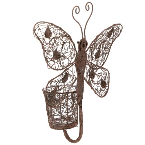 Windlicht Metall Wanddeko Schmetterling Rost Deko 36,5cm | Floristik21.de