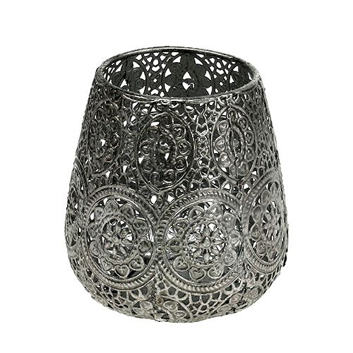 Windlicht Silber Ø12cm H13cm 1St Windlicht Silber Ø12cm H13cm 1St