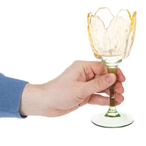 Artikel Glas Teelichthalter Tulpenform 20cm Dekoration Innenbereich