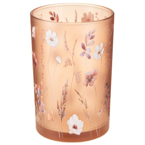 Artikel Teelichthalter Glas 18cm Rosa mit Blumenmotiv – Stimmungsvoll und Eleganz für jede Deko