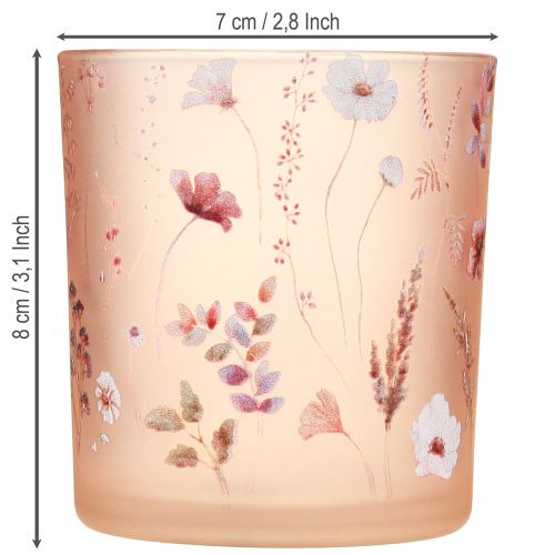 Artikel Romantisches Windlicht 8cm aus Glas mit floralem Design für stimmungsvolle Dekoration