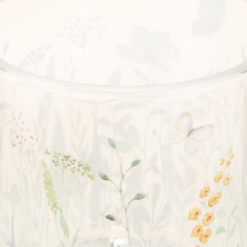 Artikel Glas-Windlicht mit Schmetterlings- und Blumenmotiv für stilvolle Dekoration 12,5cm 4er-Set