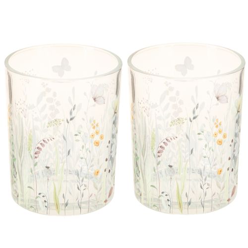 Artikel Deko Windlicht Glas Schmetterlingsmotiv 18cm, 2er Set - Elegante Wohnaccessoires
