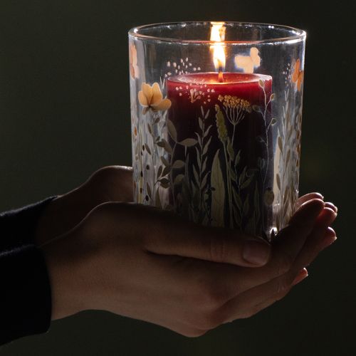 Artikel Deko Windlicht Glas Schmetterlingsmotiv 18cm, 2er Set - Elegante Wohnaccessoires