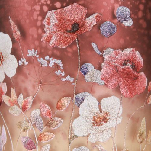 Artikel Windlicht Set aus Glas 4-teilig mit Blumenmotiv in Rot für stimmungsvolle Dekoration 8 cm