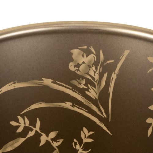 Artikel Glas Teelichthalter mit floralem Blütendekor, handgefertigt, 18 cm