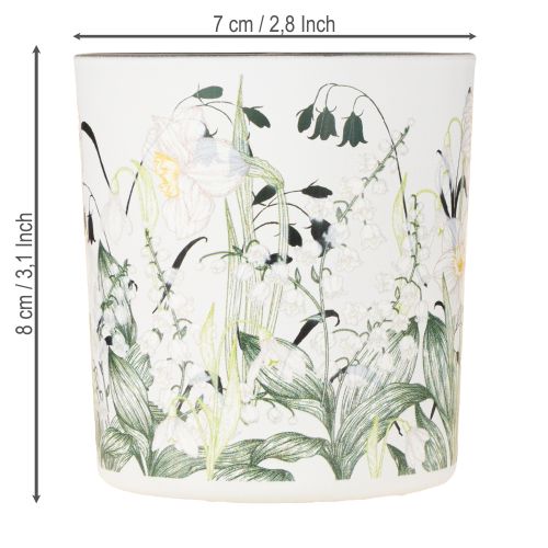 Floristik21 Deko Windlicht Glas 8cm mit Blätterdesign im 4er-Set – Stilvolle Wohnaccessoires