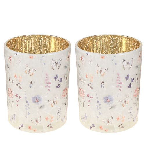 Artikel Windlicht Glas 12,5 cm mit Schmetterlingsdesign im 2er Set für stimmungsvolle Dekoration