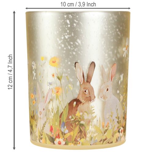Artikel Deko Windlicht Glas mit Osterhasenmotiv 12,5cm 2er-Set für frühlingshafte Akzente
