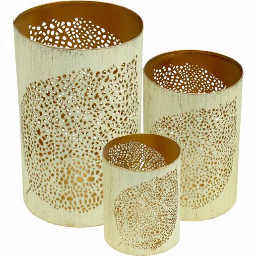 Artikel Herbst Windlicht Metall Deko H20,5/15,5/10,5cm 3er-Set