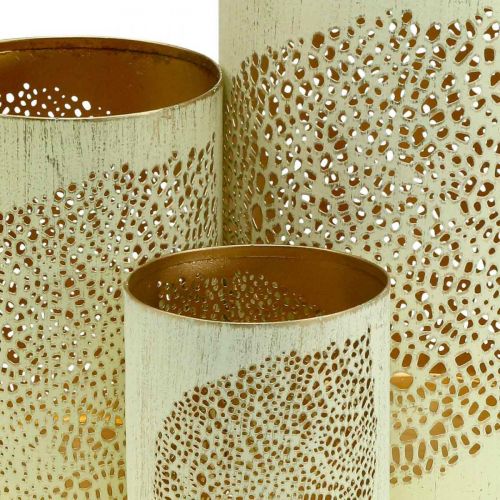 Herbst Windlicht Metall Deko H20,5/15,5/10,5cm 3er-Set