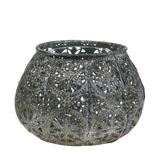 Floristik21 Windlicht Orient Antik Silber Ø13cm H9,5cm