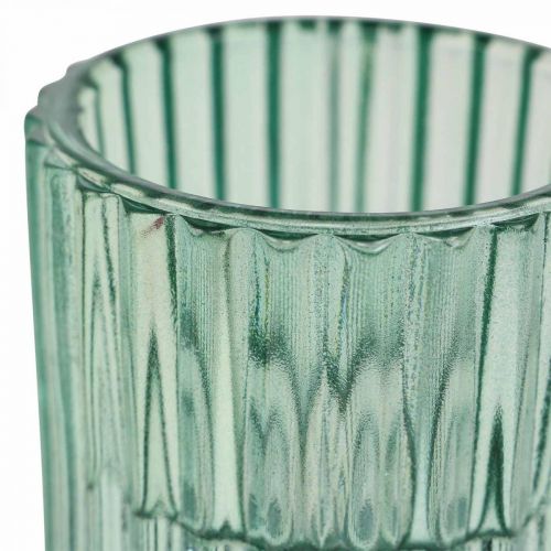 Windlicht Glas Geriffelt Teelichthalter Ø5,5cm H6cm 4St