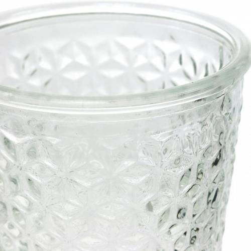 Floristik21 Windlicht Glas mit Fuß Klar Ø10cm H18,5cm Tischdeko