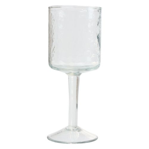 Artikel Windlicht Glas mit Fuß, Teelichthalter Glas rund Ø8cm H20cm