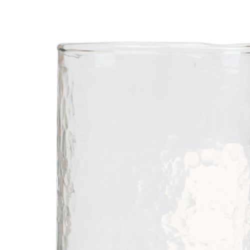 Floristik21 Windlicht Glas mit Fuß, Teelichthalter Glas rund Ø8cm H20cm