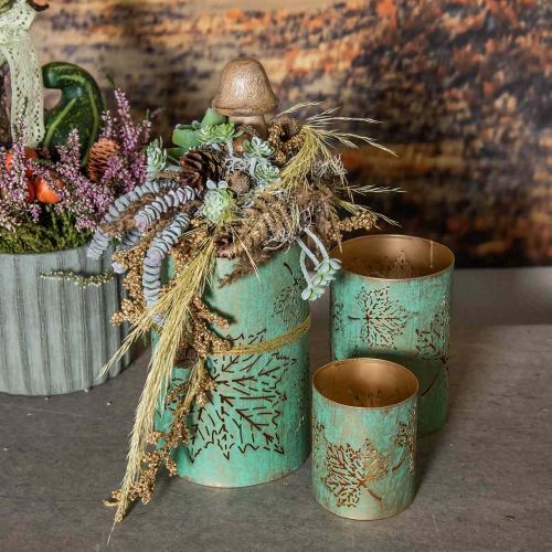 Artikel Windlicht Herbst Teelichthalter Metall Ø8/10/13cm Set 3Stück