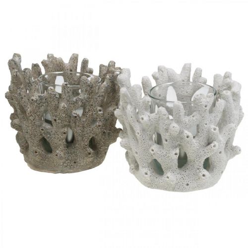 2er Set weiße Windlicht Teelicht Gläser H=10,5 cm Herz Anhänger  Glas Herzen 