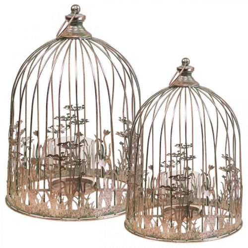 Ø29/23,5cm Deko Windlicht Hängedeko Vogelkäfig 2er-Set-08885 Floristik21.de Metall