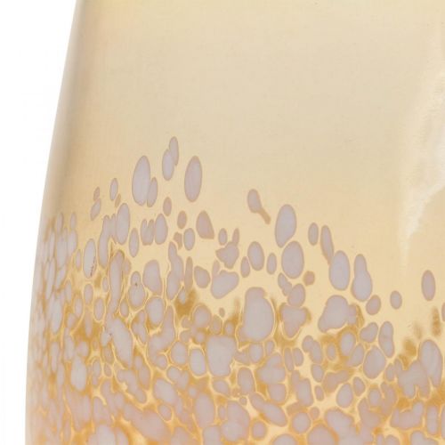 Windlicht Glas Teelichthalter Glas Deko Braun Weiß Ø10cm