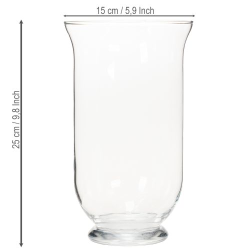 Artikel Glas Windlichtvase 25cm transparent für Innen- und Außenbereich