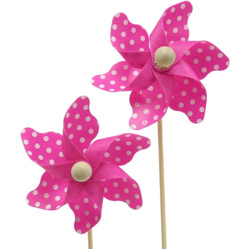 Deko Windmuhle Mit Punkten Pink O8cm 12st Grosshandel Und Lagerverkauf