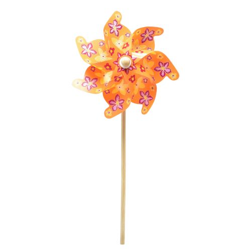 Floristik21 Windmühle am Stab Windrad Orange Gelb Rosa Ø30,5cm 74cm