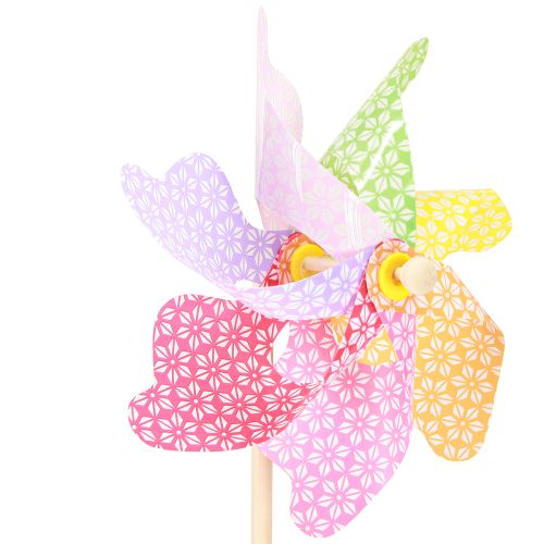 Artikel Farbenfrohe Deko-Windmühle Windspiel Garten Ø21,5cm H55cm 3St