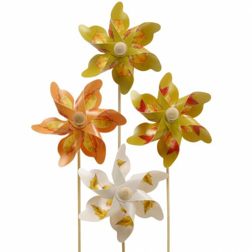 Deko-Windmühlen mit Herbstblattmotiv Orange/Weiß/Grün L27,5 Ø22cm 12St Deko-Windmühlen mit Herbstblattmotiv Orange/Weiß/Grün L27,5 Ø22cm 12St