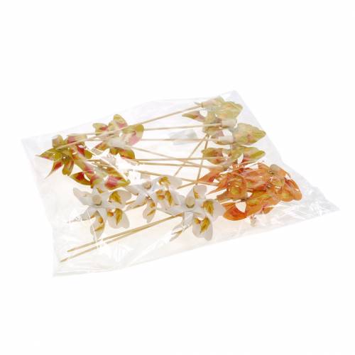Deko-Windmühlen mit Herbstblattmotiv Orange/Weiß/Grün L27,5 Ø22cm 12St