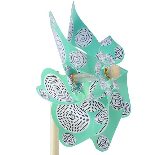 Artikel Windrad Rosa Türkis Bunt Sommerdeko Ø15cm H48cm 3St