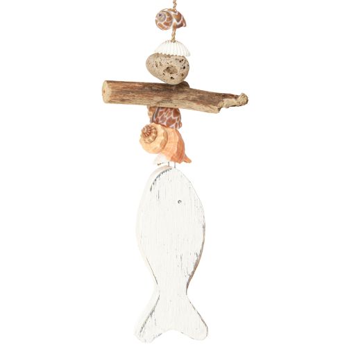 Artikel Maritimes Windspiel Segelschiff Fisch Holzdeko H56cm