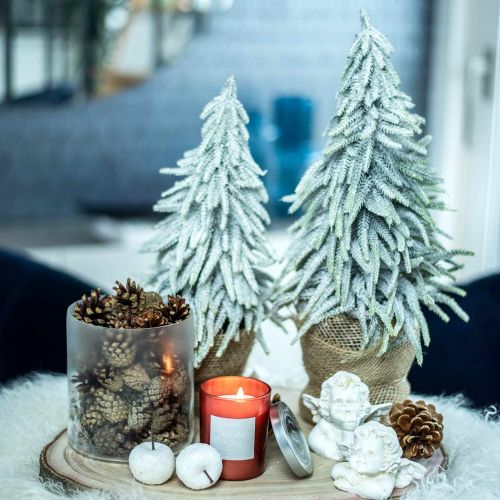 Artikel Winter-Tanne im Topf, Weihnachtsdeko, Tannenbaum mit Schnee H45cm