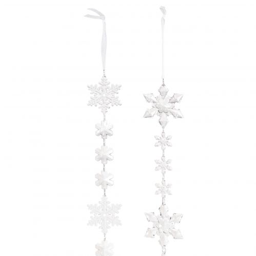 Artikel Wintergirlande Eiskristalle Klar Silber Weiß L150cm Funkelnder Fensterschmuck 2er-Set