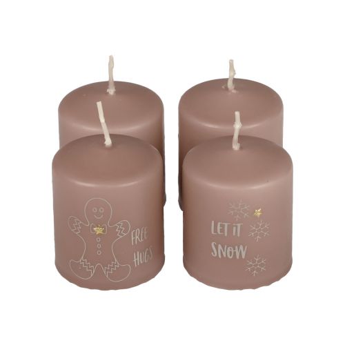 Weihnachtskerzen Kerzen Weihnachten Rosa Ø5cm H6cm 4St