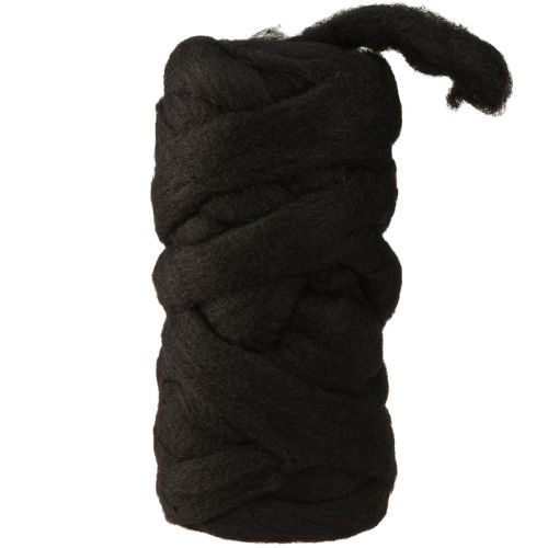 Wolllunte Schwarz 10m Floristik Dekoration Wolle 100% Schafwolle