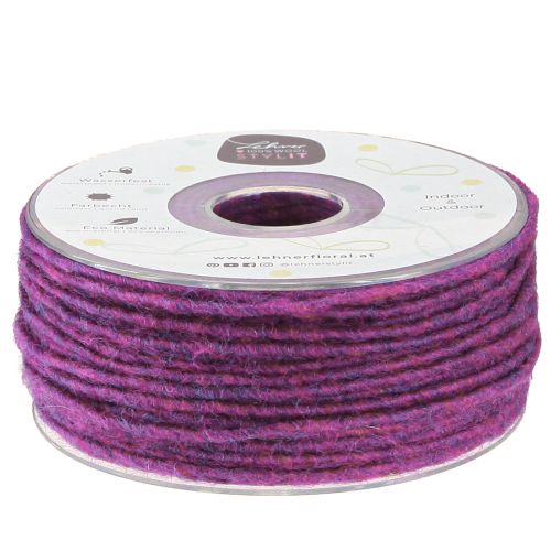 Floristik21 Wollschnur Lila 3mm 100m