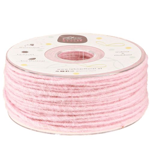 Floristik21 Wollschnur Rosa 3mm 100m