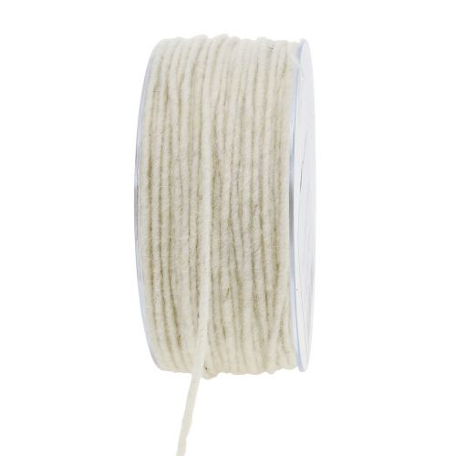 Floristik21 Wollschnur Weiß 3mm 100m