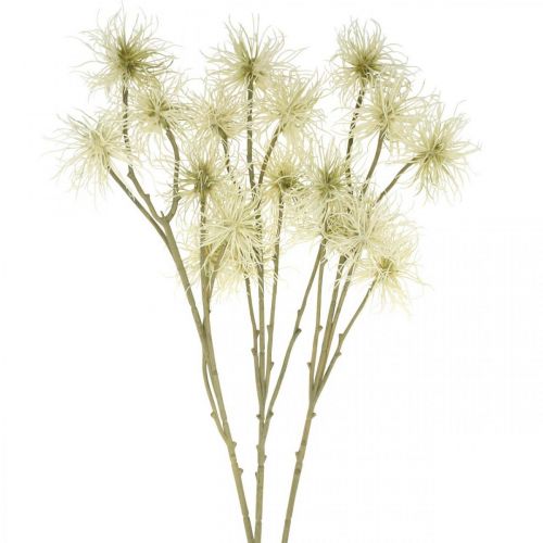 Floristik21 Xanthium Kunstblume Creme Herbstdeko 6 Blüten 80cm 3St