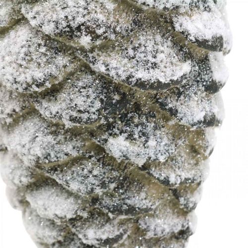 Deko Zapfen groß zum Hängen Künstlicher Schneezapfen 23cm