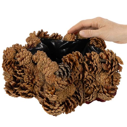 Artikel Tannenzapfen Pflanztopf Stern 30 cm naturbraun mit Folie für Herbst- und Weihnachtsdekoration