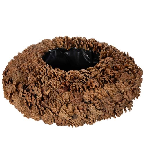 Zapfenschale rund 38 cm Pflanzgefäß Naturbraun Tannenzapfen
