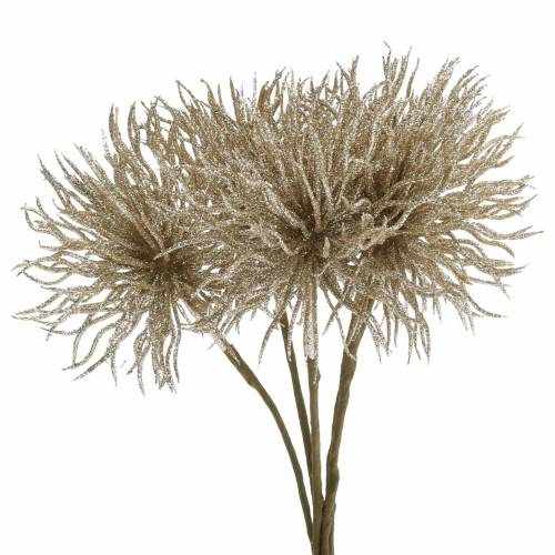 Künstlicher Clematis-Zweig Champagner mit Glitter 32cm 5St Künstlicher Clematis-Zweig Champagner mit Glitter 32cm 5St