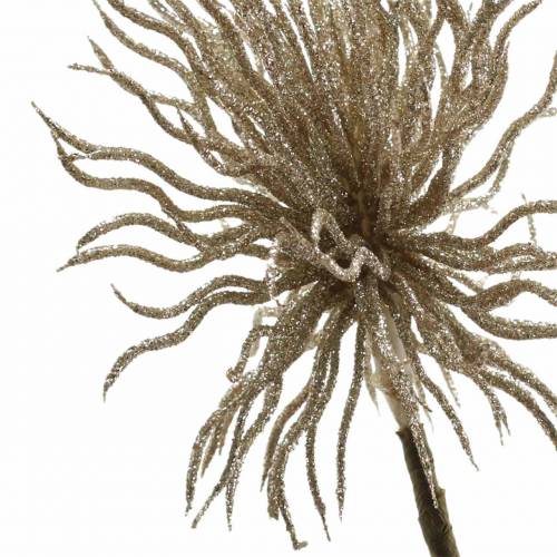Künstlicher Clematis-Zweig Champagner mit Glitter 32cm 5St