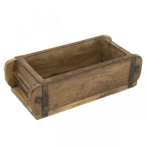 Floristik21 Holzdeko Vintage Look Ziegel-Form Braun, Rost 31×14,5cm H9cm