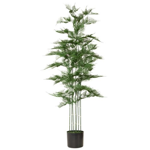 Künstlicher Bambusbaum 132 cm Grün mit Schwarzem Topf | Floristik21.de