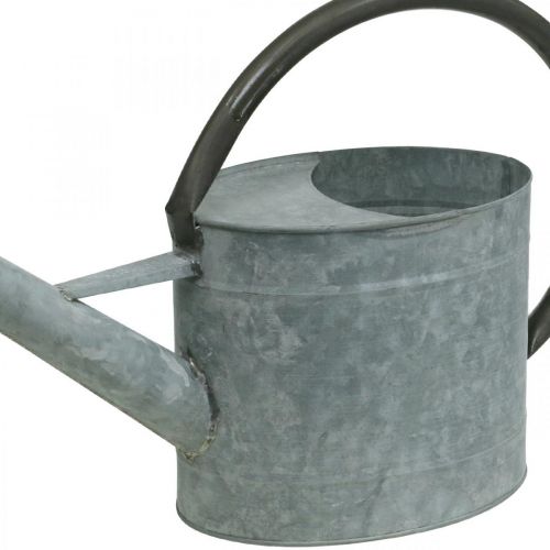 Artikel Metall-Gießkanne, Gartendeko Vintage-Look Silbergrau L53cm H29cm